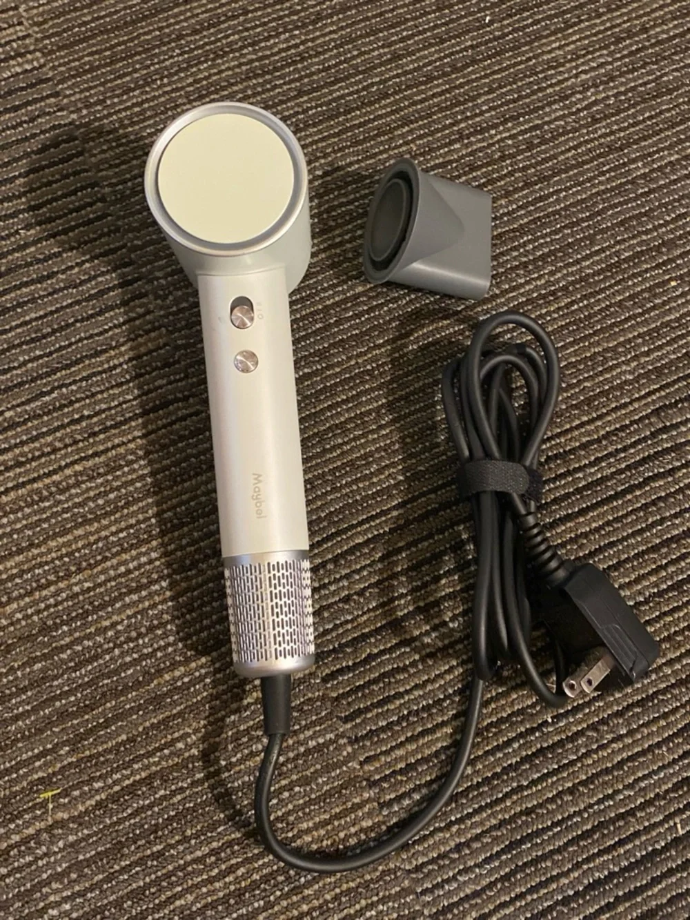 Compact White & Gray Hair Dryer - Premium Lightweight Design